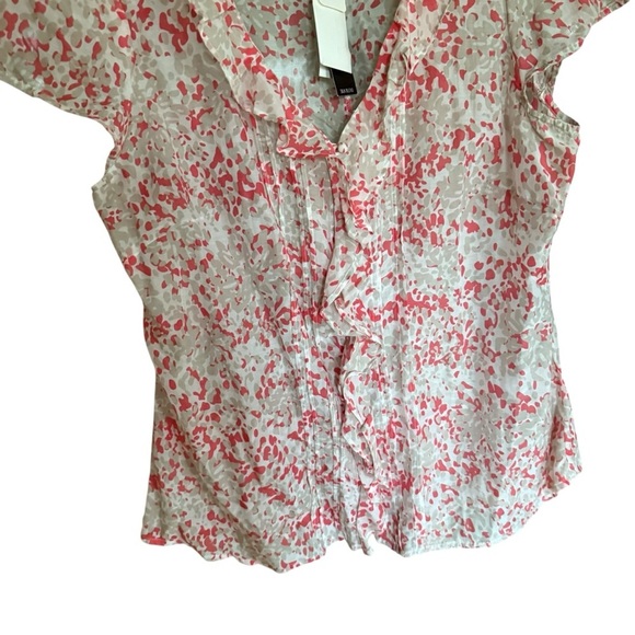 Banana Republic Womens Silk Blend Floral Ruffle Blouse L Modern Chic Workwear - Picture 5 of 9